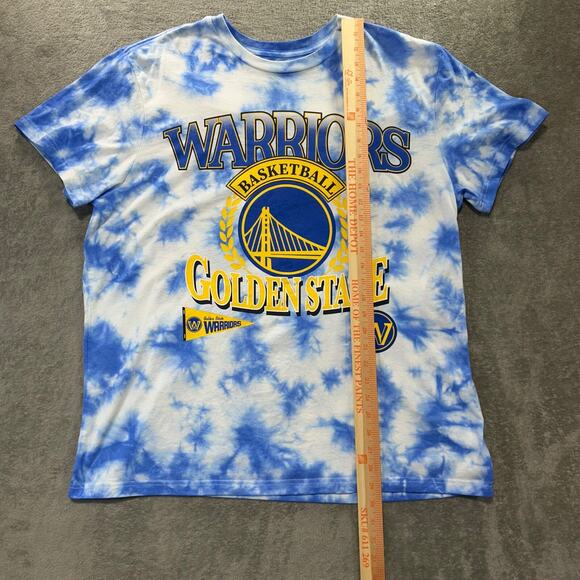 Golden State Warriors T-Shirt Men's 2XL Blue Tie Dye Graphic Logo Basketball NBA - Picture 8 of 8